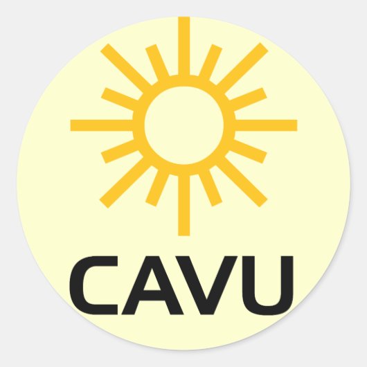 Sunny Aviation Lingo CAVU Ronde Sticker (Voorkant)