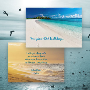 Sunny Beach Birthday Wishes Flat Wenskaart Kaart