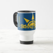 Sunny Beach BULGARIA aangepaste monogram & kleur m Reisbeker (Voorkant links)