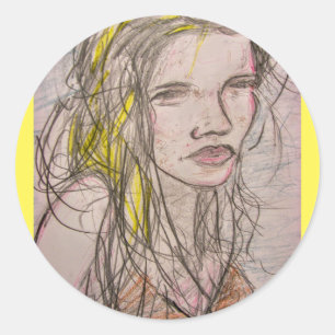 Sunny Beach Girl Ronde Sticker