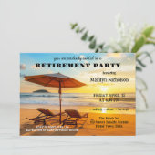 Sunny Beach Retirement Party Kaart (Staand voorkant)