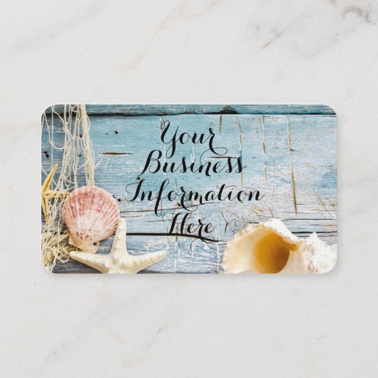 Sunny Beach Scene op een Sjabloon Visitekaartje (Achterkant)