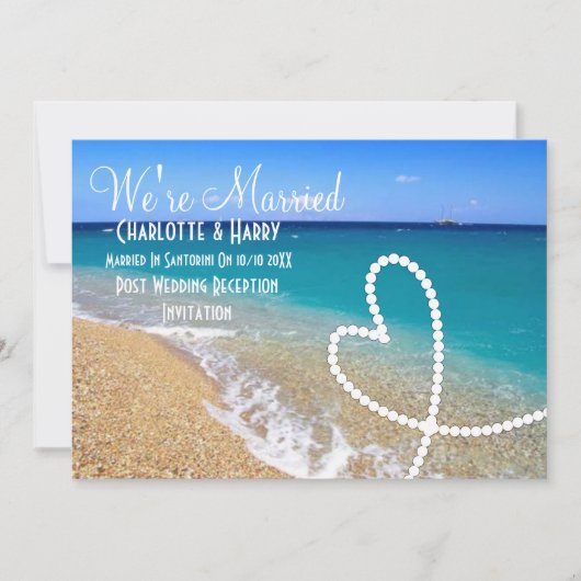 Sunny Beach Scene Post Wedding Reception Party Kaart (Voorkant)