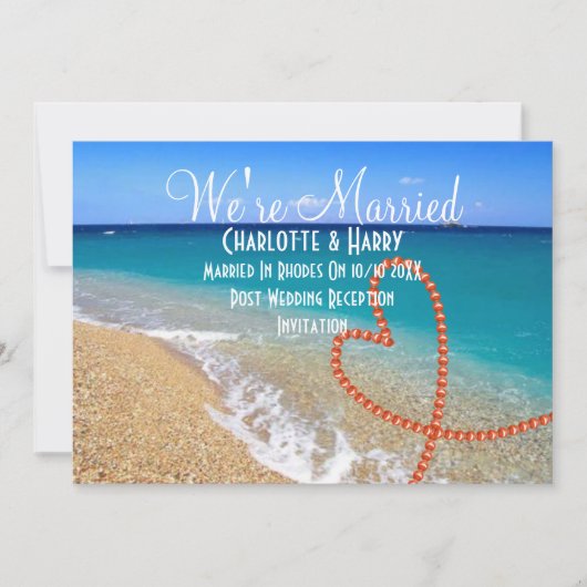 Sunny Beach Scene Post Wedding Reception Party Kaart (Voorkant)