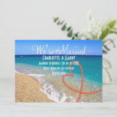 Sunny Beach Scene Post Wedding Reception Party Kaart (Staand voorkant)