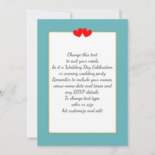 Sunny Beach Scene Post Wedding Reception Party Kaart (Achterkant)