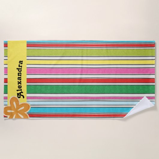 Sunny Beach Stripes Strandlaken (Voorkant)