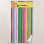 Sunny Beach Stripes Strandlaken (Voorkant)