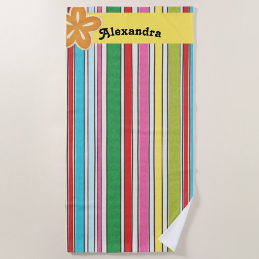 Sunny Beach Stripes Strandlaken (Voorkant)