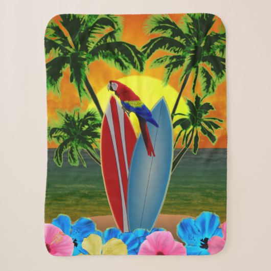 Sunny Beach Surfing Sherpa Deken (Voorkant)