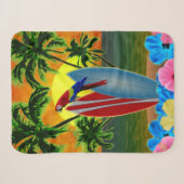 Sunny Beach Surfing Sherpa Deken (Voorkant (horizontaal))