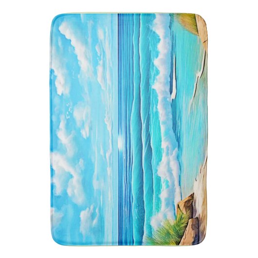 Sunny Beach Waves Design Badmat (Voorkant Verticaal)