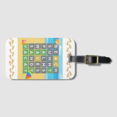 Sunny Beach Waves Happy Feet Word Puzzle Bagagelabel (Voorkant (horizontaal))