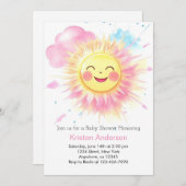 Sunny Beaming Bright Meisje Baby shower Kaart (Voorkant / Achterkant)