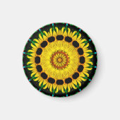 Sunny Black Eyed Susan Rudbeckia Mandala Abstract Magneet (Voorkant)