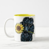 Sunny Black Miniature Poodle Tweekleurige Koffiemok (Links)
