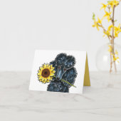 Sunny Black Miniature Poodle Yellow Inside Kaart (Gele Bloem)