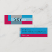 Sunny Blocks Blue Red Mini Visitekaartje (Voorkant / Achterkant)