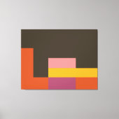 Sunny Blocks Bruin en Oranje Canvas Afdruk (Voorkant)