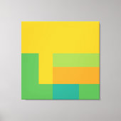 Sunny Blocks Geel en Groen Canvas Afdruk (Voorkant)