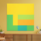 Sunny Blocks Geel en Groen Canvas Afdruk (Insitu (Woonkamer))