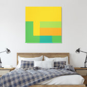 Sunny Blocks Geel en Groen Canvas Afdruk (Insitu (Slaapkamer))