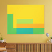 Sunny Blocks Green & Yellow Canvas Afdruk (Insitu (Woonkamer))