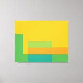 Sunny Blocks Green & Yellow Canvas Afdruk (Voorkant)