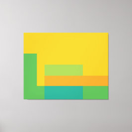 Sunny Blocks Green & Yellow Canvas Afdruk