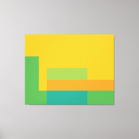 Sunny Blocks Green & Yellow Canvas Afdruk (Voorkant)