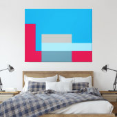 Sunny Blocks Red en Blue Canvas Afdruk (Insitu (Slaapkamer))
