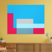 Sunny Blocks Red en Blue Canvas Afdruk (Insitu (Woonkamer))
