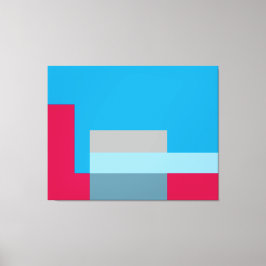 Sunny Blocks Red en Blue Canvas Afdruk