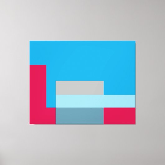Sunny Blocks Red en Blue Canvas Afdruk (Voorkant)