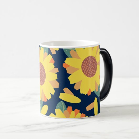 Sunny Bloom Doodles Magische Mok (Voorkant rechts)