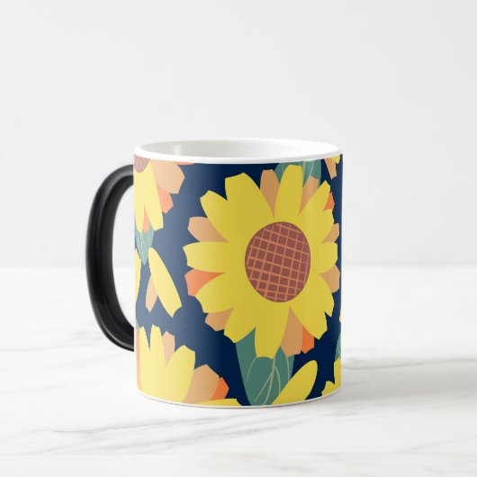 Sunny Bloom Doodles Magische Mok (Voorkant links)