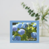Sunny Blue Hydrangea Briefkaart (Staand voorkant)