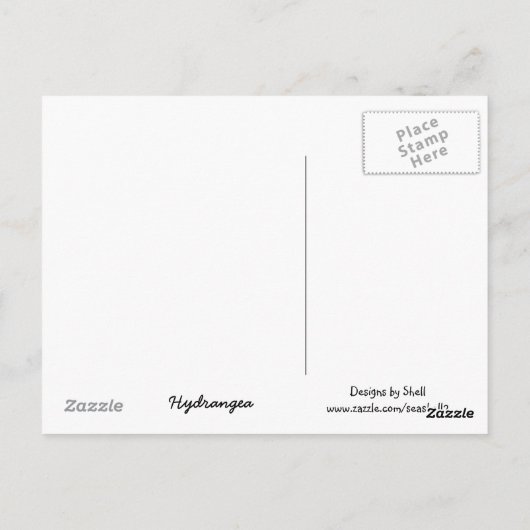 Sunny Blue Hydrangea Briefkaart (Achterkant)