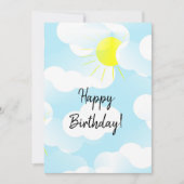 Sunny Blue Summer Sky met Clouds Birthday Wishes (Voorkant)