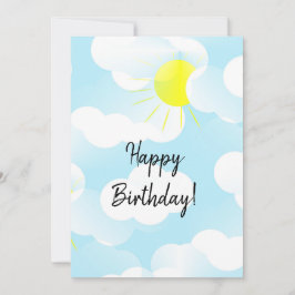 Sunny Blue Summer Sky met Clouds Birthday Wishes