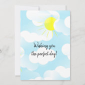 Sunny Blue Summer Sky met Clouds Birthday Wishes (Achterkant)