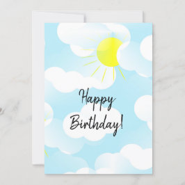 Sunny Blue Summer Sky met Clouds Birthday Wishes