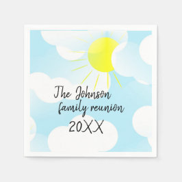 Sunny Blue Summer Sky met Clouds Family Reunion Servet