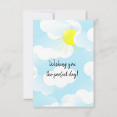 Sunny Blue Summer Sky met Clouds Happy Birthday Kaart (Achterkant)