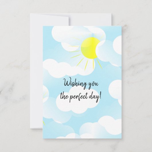 Sunny Blue Summer Sky met Clouds Happy Birthday Kaart (Achterkant)