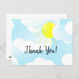 Sunny Blue Summer Sky met Clouds Hartelijk dank Briefkaart