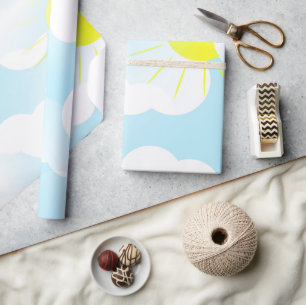 Sunny Blue Summer Sky met speciale uitzending van  Cadeaupapier