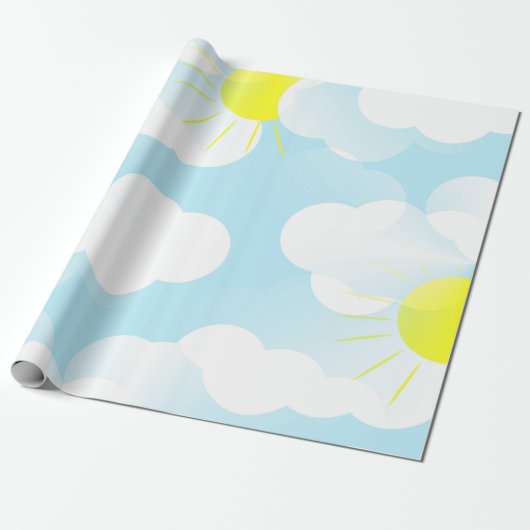 Sunny Blue Summer Sky met speciale uitzending van  Cadeaupapier (Uitgerold)