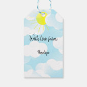Sunny Blue Summer Sky met wolken Cadeaulabel (Achterkant)