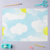 Sunny Blue Summer Sky met wolkendebreuk Tissuepapier (Craft)